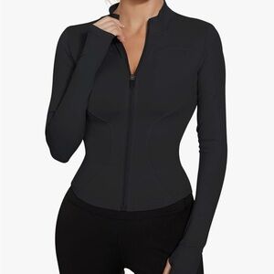 Black Zip-Up Athletic Jacket